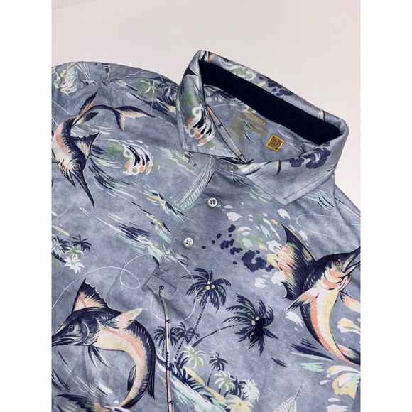 Polo Ralph Lauren Other - Polo Ralph Lauren Performance Fishing Marlin Palm Print Golf Polo Shirt‎ Men's